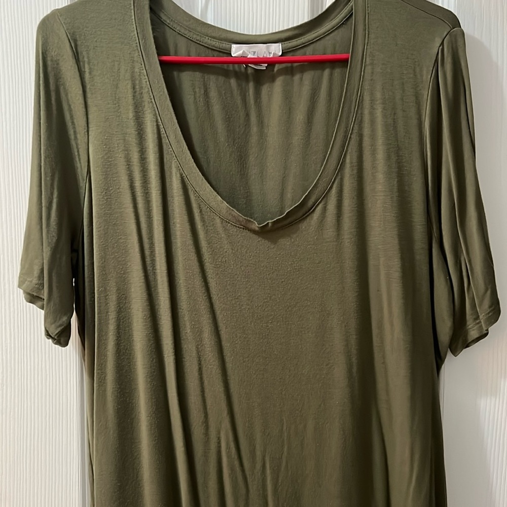 Green V-Neck Blouse
